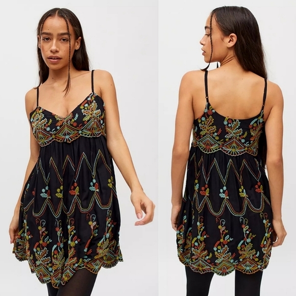 Urban Outfitters Dresses & Skirts - UO Embroidered Frock Babydoll Dress